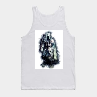 Templar Knight The crusader / abstract warrior watercolor portrait Tank Top